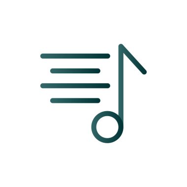 Müzik Satırı Gradyan Vektör Simgesi Tasarımı