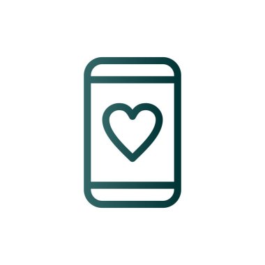 Akıllı Telefon Satırı Gradyan Vektör Simgesi Tasarımı