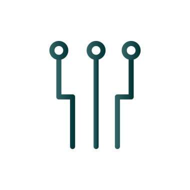 Devre Çizgisi Gradyan Vektör Simgesi Tasarımı