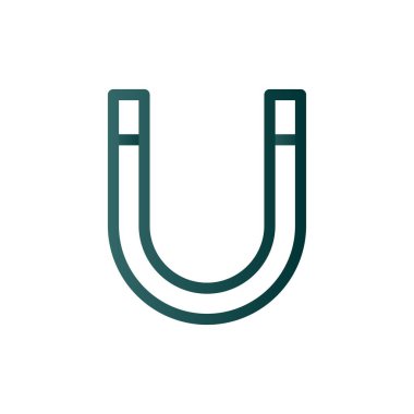 Mıknatıs Çizgisi Gradyan Vektör Simgesi Tasarımı