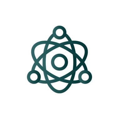 Atom Satırı Gradyan Vektör Simgesi Tasarımı 