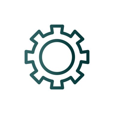 Gear Satırı Gradyan Vektör Simgesi Tasarımı