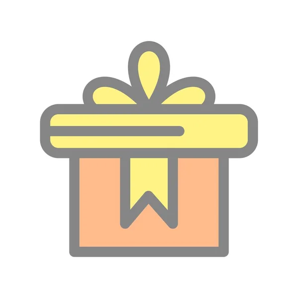 Gift Box Filled Light Vector Icon Desig — Stock Vector