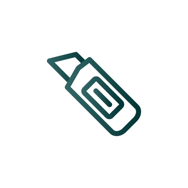 Cutter Line Gradient Vector Icon Design — Stock Vector