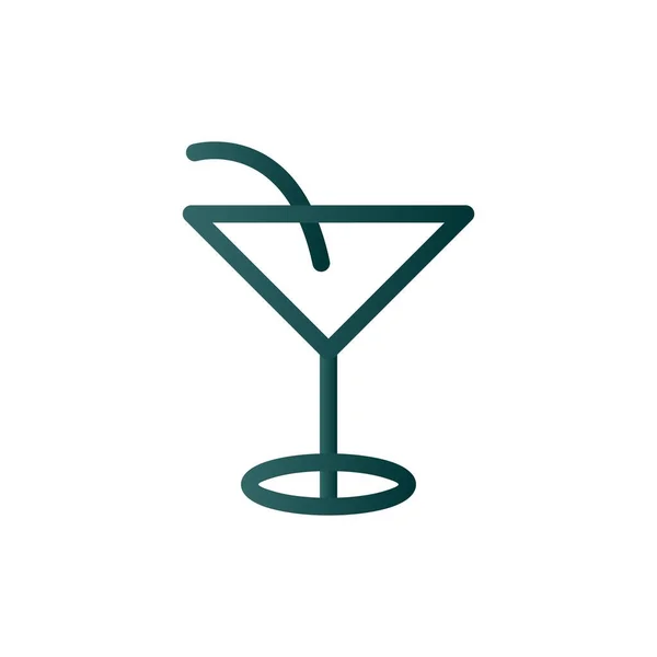 Linea Cocktail Gradiente Icona Vettoriale Design — Vettoriale Stock