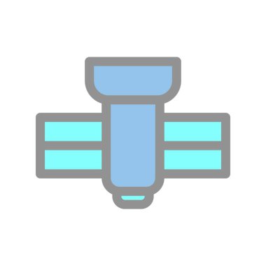 Uydu Doldurulmuş Işık Vektörü Simgesi Tasarımı