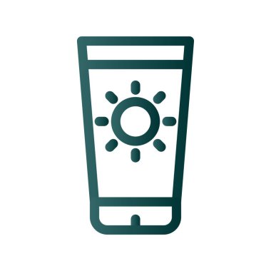 Güneş Kremi Çizgisi Gradyan Vektör Simgesi Tasarımı