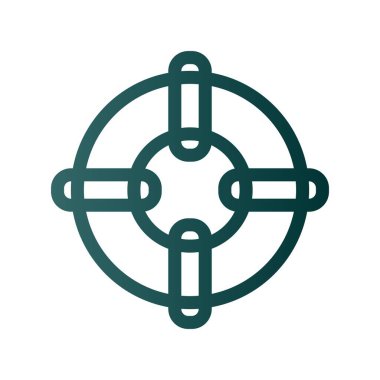 Lifesaver Çizgisi Gradyan Vektör Simgesi Tasarımı