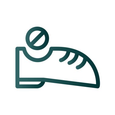 Ayakkabı Çizgisi Gradyan Vektör Simgesi Tasarımı Yok