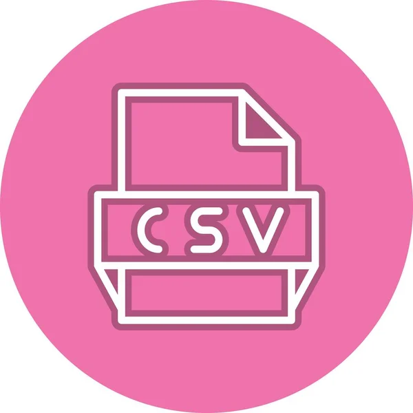 Csv Línea Círculo Vector Icono Desig — Archivo Imágenes Vectoriales
