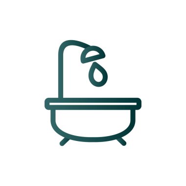 Küvet Satırı Gradyan Vektör Simgesi Tasarımı