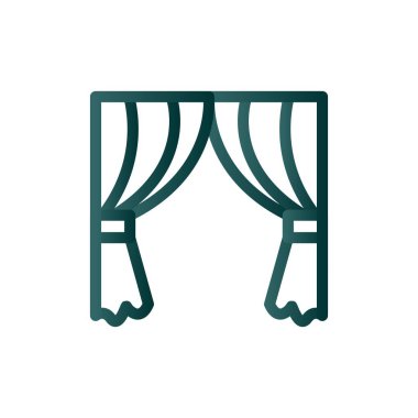 Perde Satırı Gradyan Vektör Simgesi Tasarımı