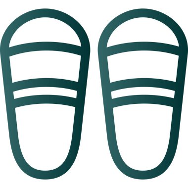 Terlik Çizgisi Gradyan Vektör Simgesi Tasarımı