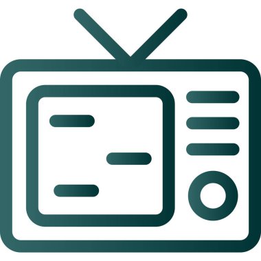 TV Ekran Çizgisi Gradyan Vektör Simgesi Tasarımı