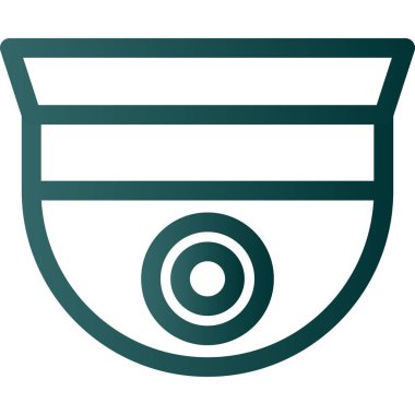 Cctv Kamera Hattı Gradyan Vektör Simgesi Tasarımı