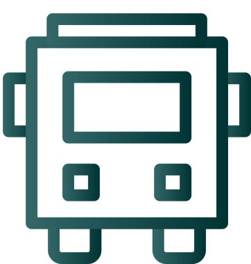 Okul Otobüs Hattı Gradyan Vektör Simgesi Tasarımı