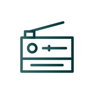 Radyo Satırı Gradyan Vektör Simgesi Tasarımı