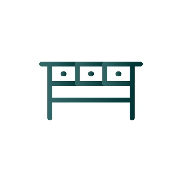 Desk Line Gradient Vector Icon Desig — Stockvektor