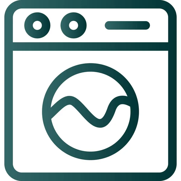 Washing Machine Line Gradient Vector Icon Desig — Stock Vector