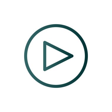 Düğme Satırı Gradyan Vektör Simgesi Tasarımı Oynat