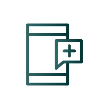 Acil Çağrı Satırı Gradyan Vektör Simgesi Tasarımı