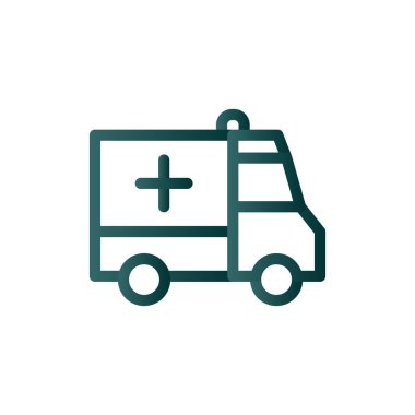 Ambulans Hattı Gradyan Vektör Simgesi Tasarımı