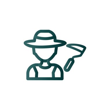 Çiftçi Çizgisi Gradyan Vektör Simgesi Tasarımı