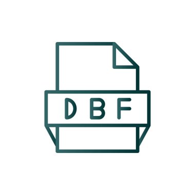 Dbf Satırı Gradyan Vektör Simgesi Tasarımı