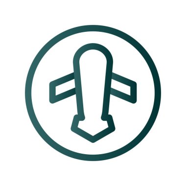 Uçak Hattı Gradyan Vektör Simgesi Tasarımı