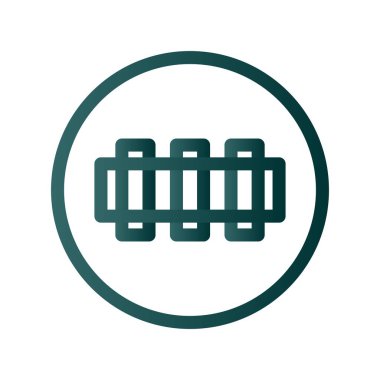 Demiryolu Çizgisi Gradyan Vektör Simgesi Tasarımı