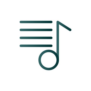Müzik Satırı Gradyan Vektör Simgesi Tasarımı