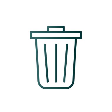 Çöp Kutusu Satırı Gradyan Vektör Simgesi Tasarımı