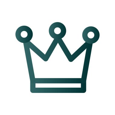 Crown Çizgisi Gradyan Vektör Simgesi Tasarımı