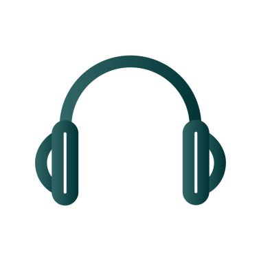 Kulaklık Çizgisi Gradyan Vektör Simgesi Tasarımı