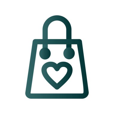 Alışveriş Torbası Çizgisi Gradyan Vektör Simgesi Tasarımı