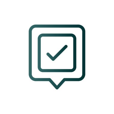 Kabul Edilen Satır Gradyan Vektör Simgesi Tasarımı