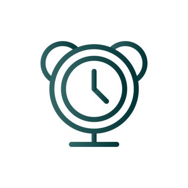 Alarm Saat Çizgisi Gradyan Vektör Simgesi Tasarımı