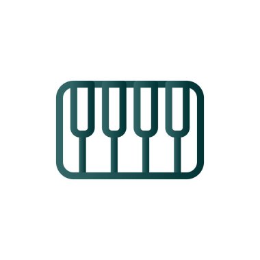 Piyano Satırı Gradyan Vektör Simgesi Tasarımı