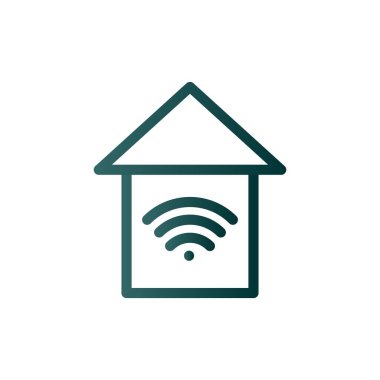 Domotics Satırı Gradyan Vektör Simgesi Tasarımı