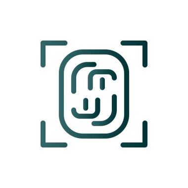 Parmak izi Tarama Çizgisi Gradyan Vektör Simgesi Tasarımı