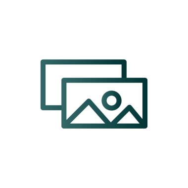 Galeri Çizgisi Gradyan Vektör Simgesi Tasarımı