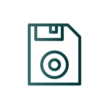 Disket Çizgisi Gradyan Vektör Simgesi Tasarımı