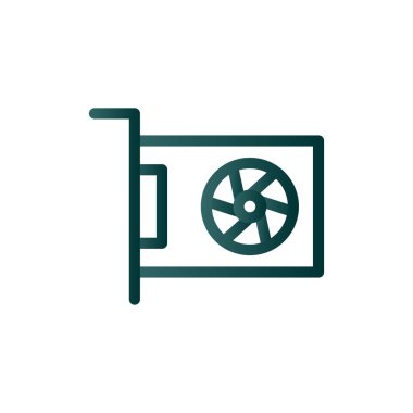 Vga Kart Çizgisi Gradyan Vektör Simgesi Tasarımı