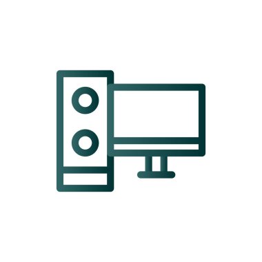 Hoparlör Satırı Gradyan Vektör Simgesi Tasarımı