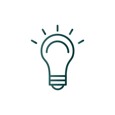 Ampul Çizgisi Gradyan Vektör Simgesi Tasarımı