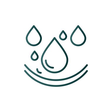 Su Damlaları Satırı Gradyan Vektör Simgesi Tasarımı