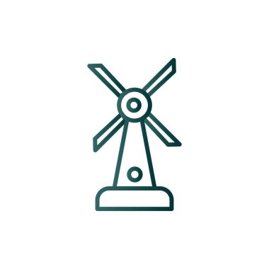 Türbin Çizgisi Gradyan Vektör Simgesi Tasarımı