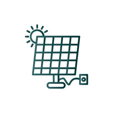 Güneş Sistemi Çizgisi Gradyan Vektör Simgesi Tasarımı