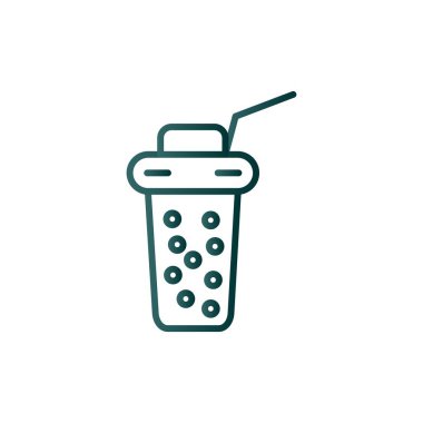 Tek kullanımlık Kahve Camı Çizgisi Gradyan Vektör Simgesi Tasarımı