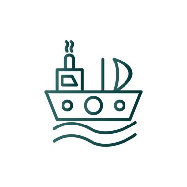 Gemi Çizgisi Gradyan Vektör Simgesi Tasarımı